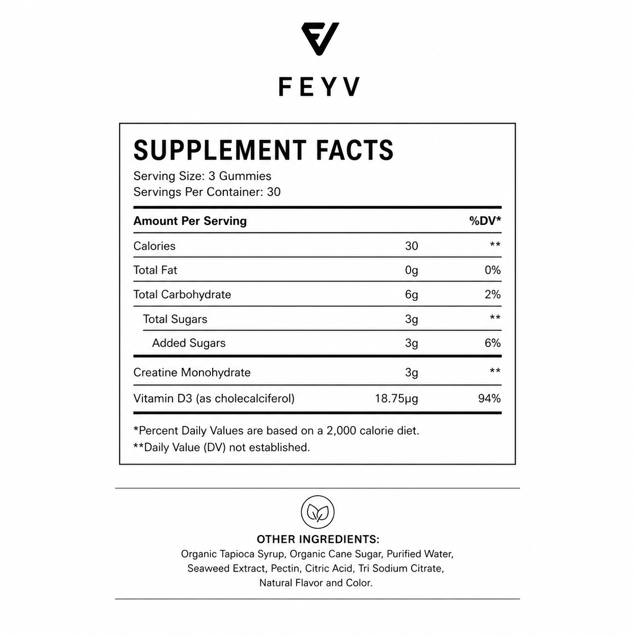 Feyv Longevity Gummies | Daily Creatine & Vitamin D3